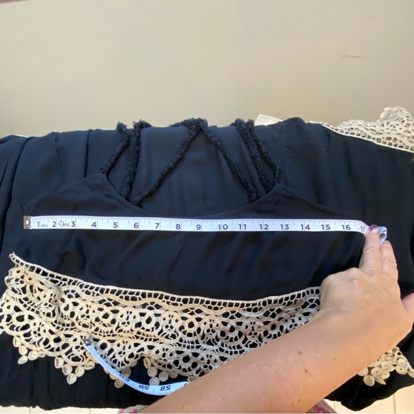 Free People Intimately Womens Sz XSmall Star Slip Crochet Black Boho Dress - Picture 16 of 16